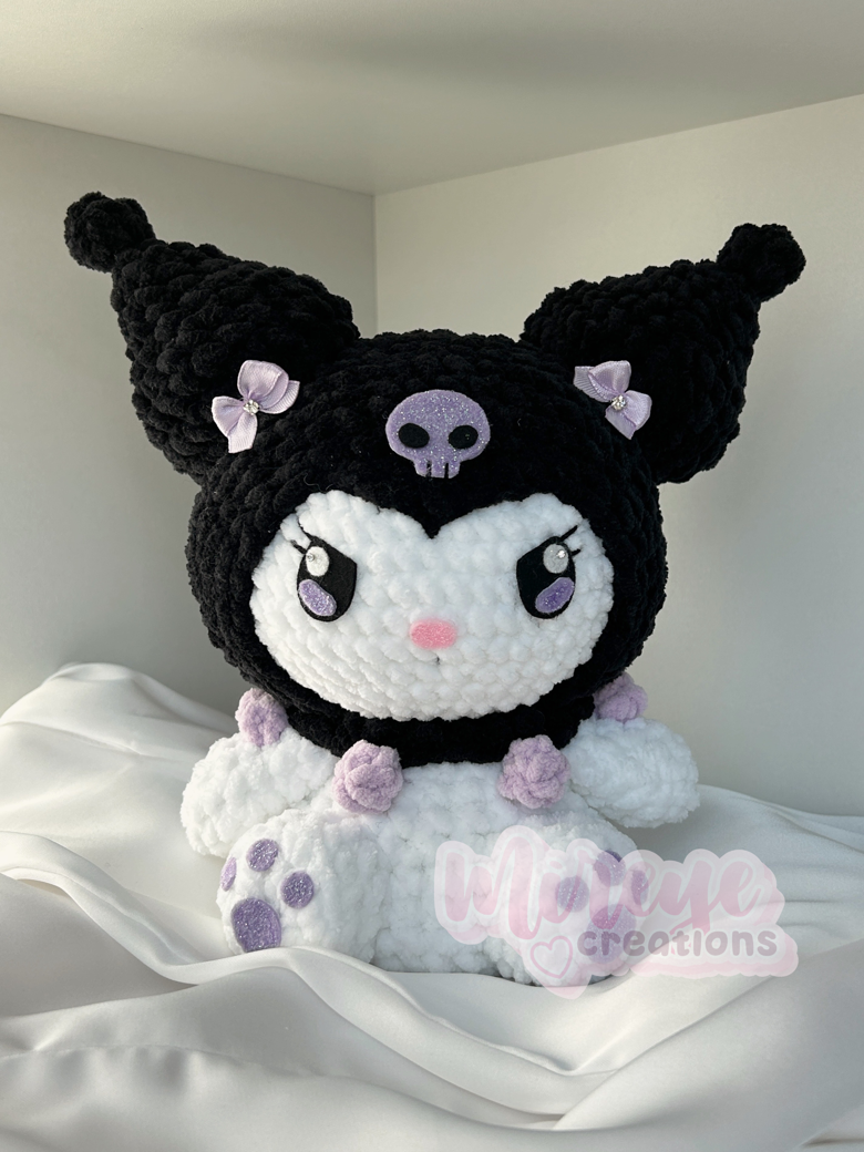 Black/Purple Kuromi plush medium sized