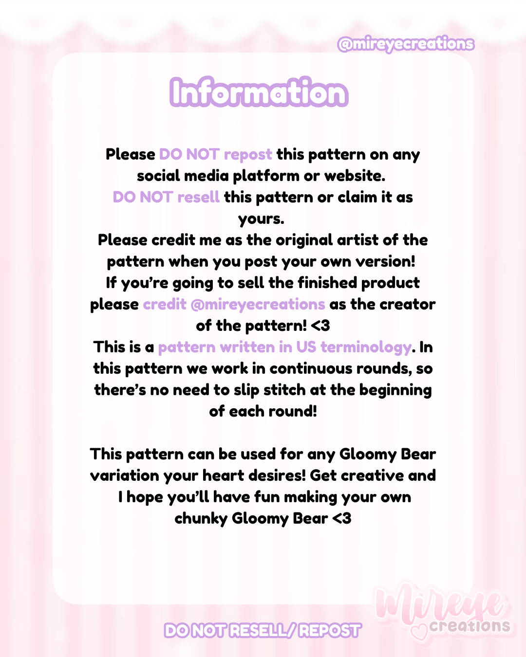 Chunky Gloomy Bear PDF Crochet Pattern