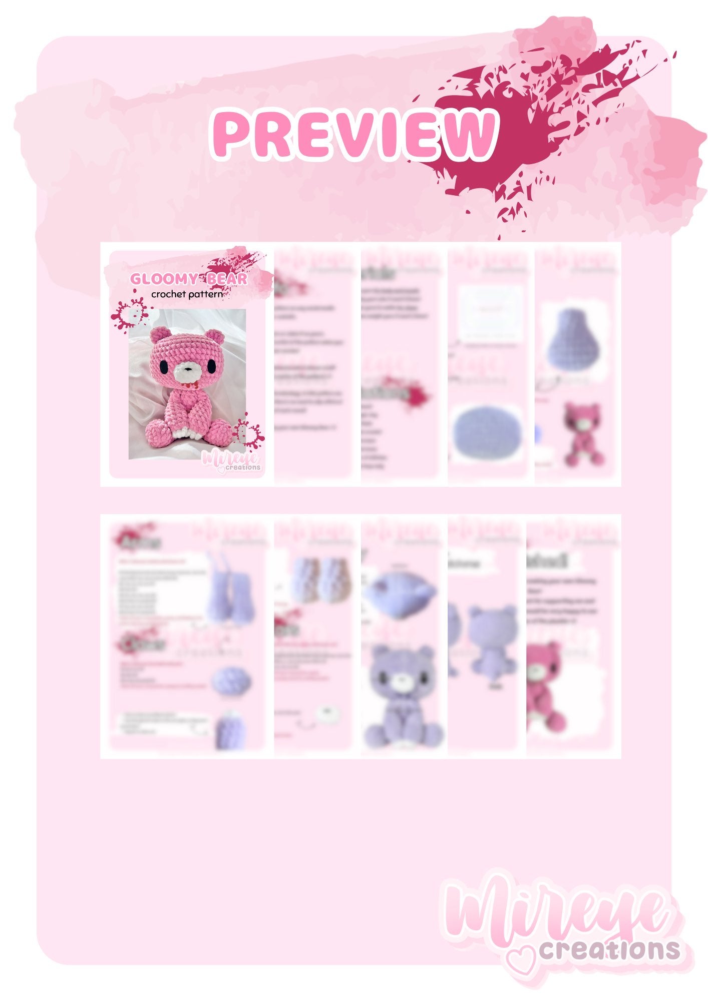 Gloomy Bear PDF Crochet Pattern