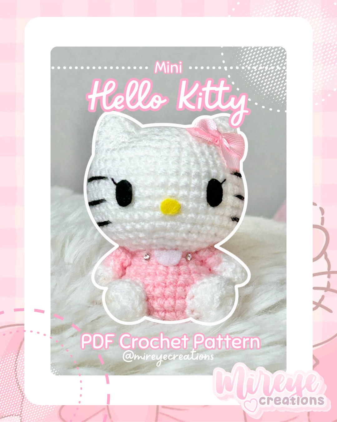 Mini Hello Kitty PDF Crochet Pattern