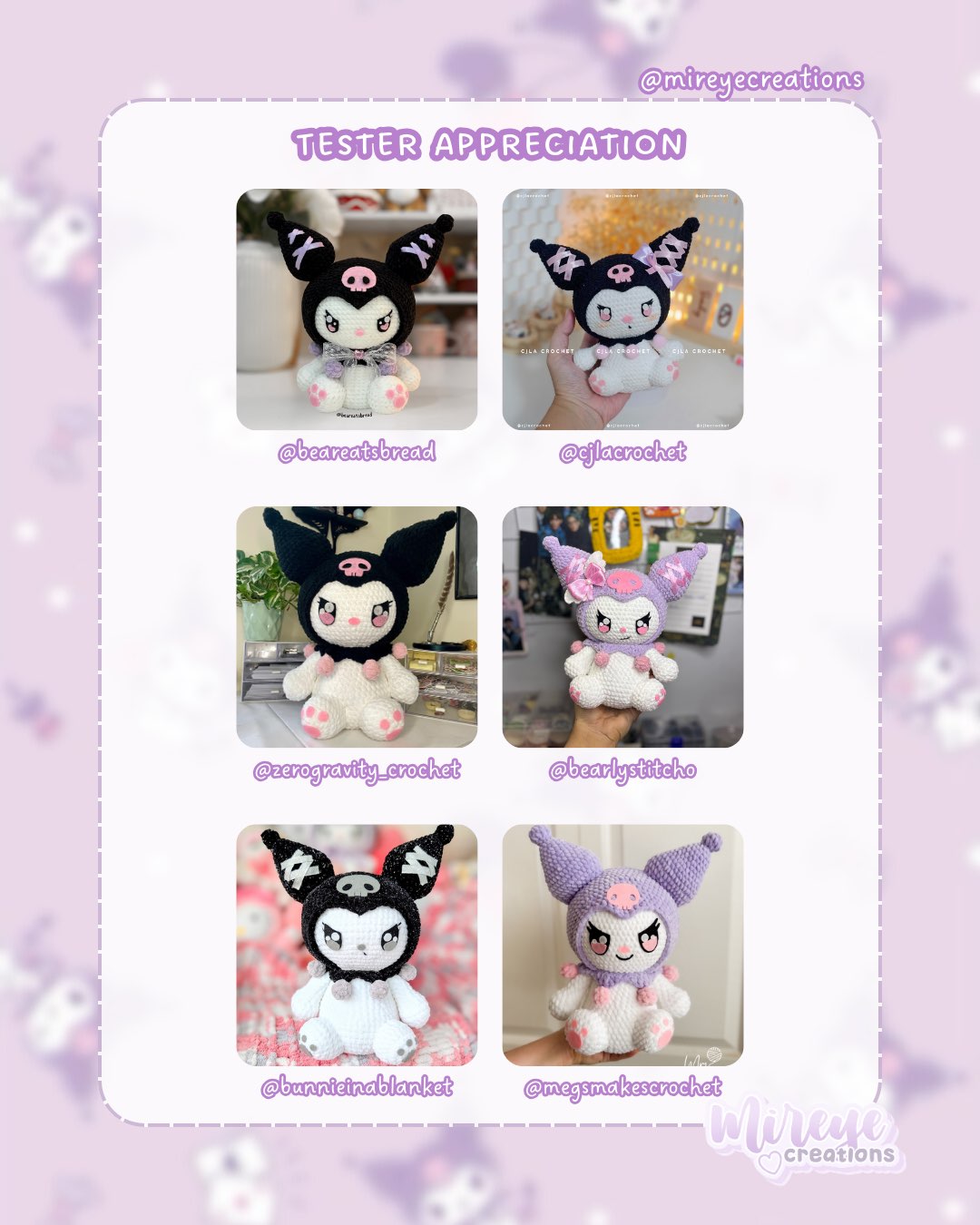 Large Kuromi PDF Crochet Pattern