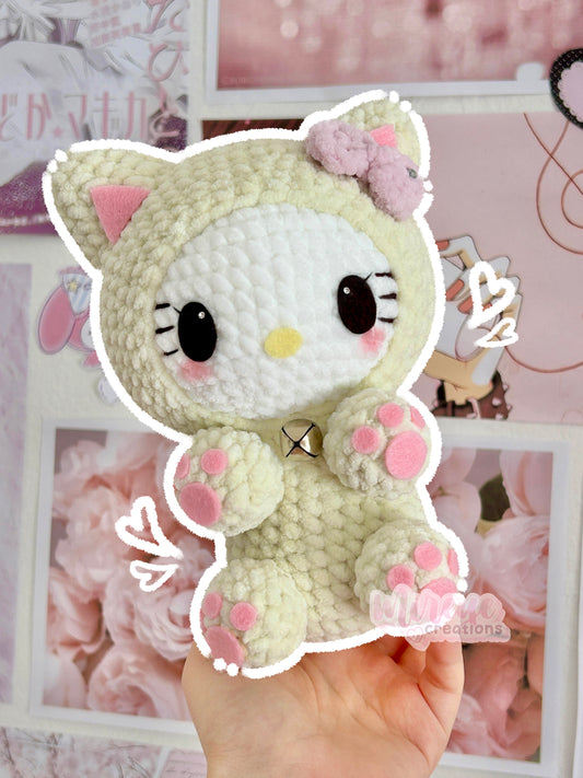 Hello Kitty in a Kitty Suit Crochet Plushie