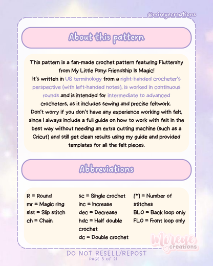 Fluttershy PDF Crochet Pattern