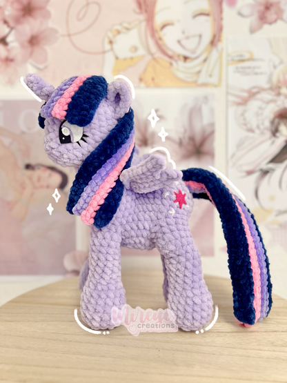 Twilight Sparkle Crochet Plushie - HANDMADE TO ORDER
