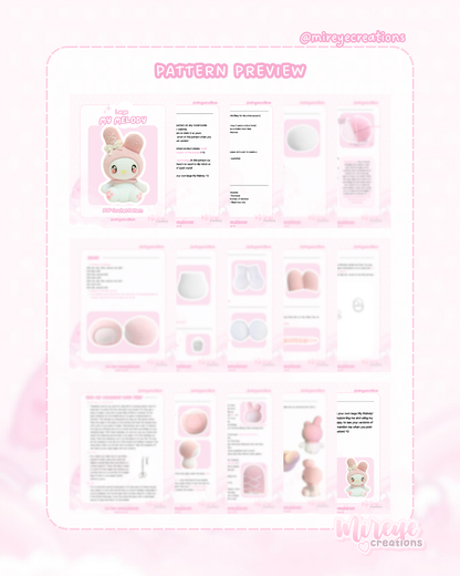 Large My Melody PDF Crochet Pattern