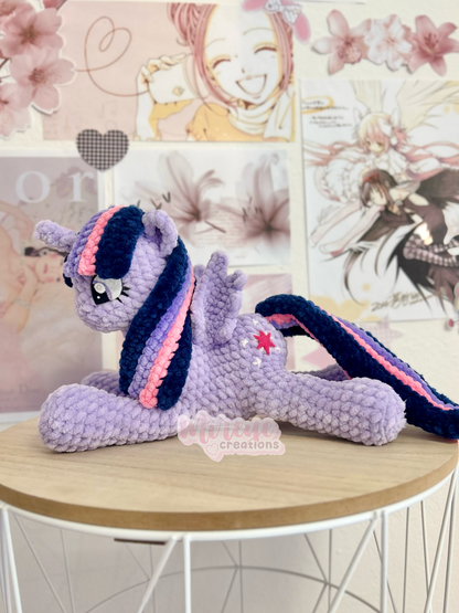 Twilight Sparkle Crochet Plushie - HANDMADE TO ORDER