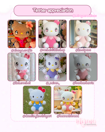 Large Hello Kitty PDF Crochet Pattern