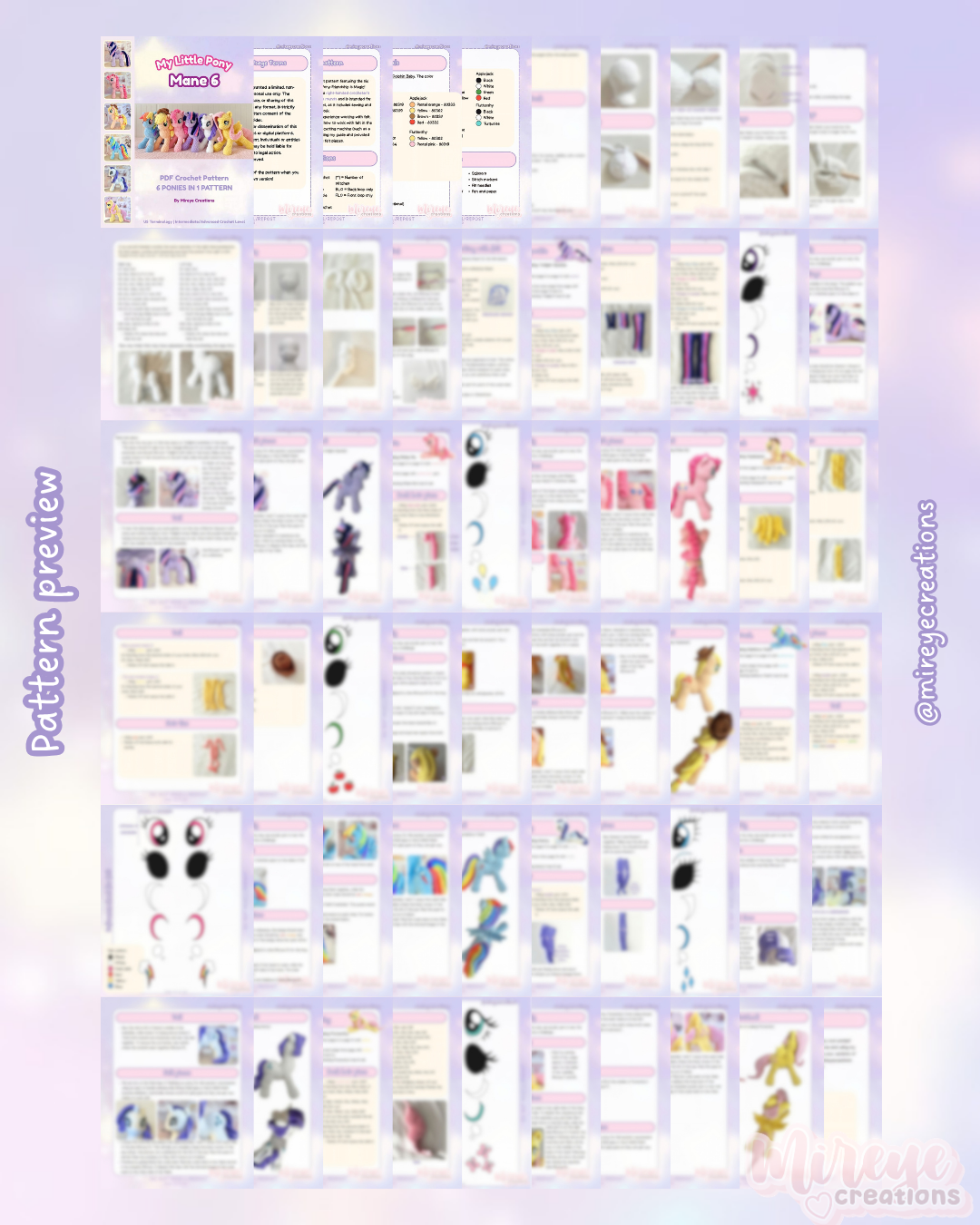 Mane 6 My Little Pony PDF Crochet Pattern