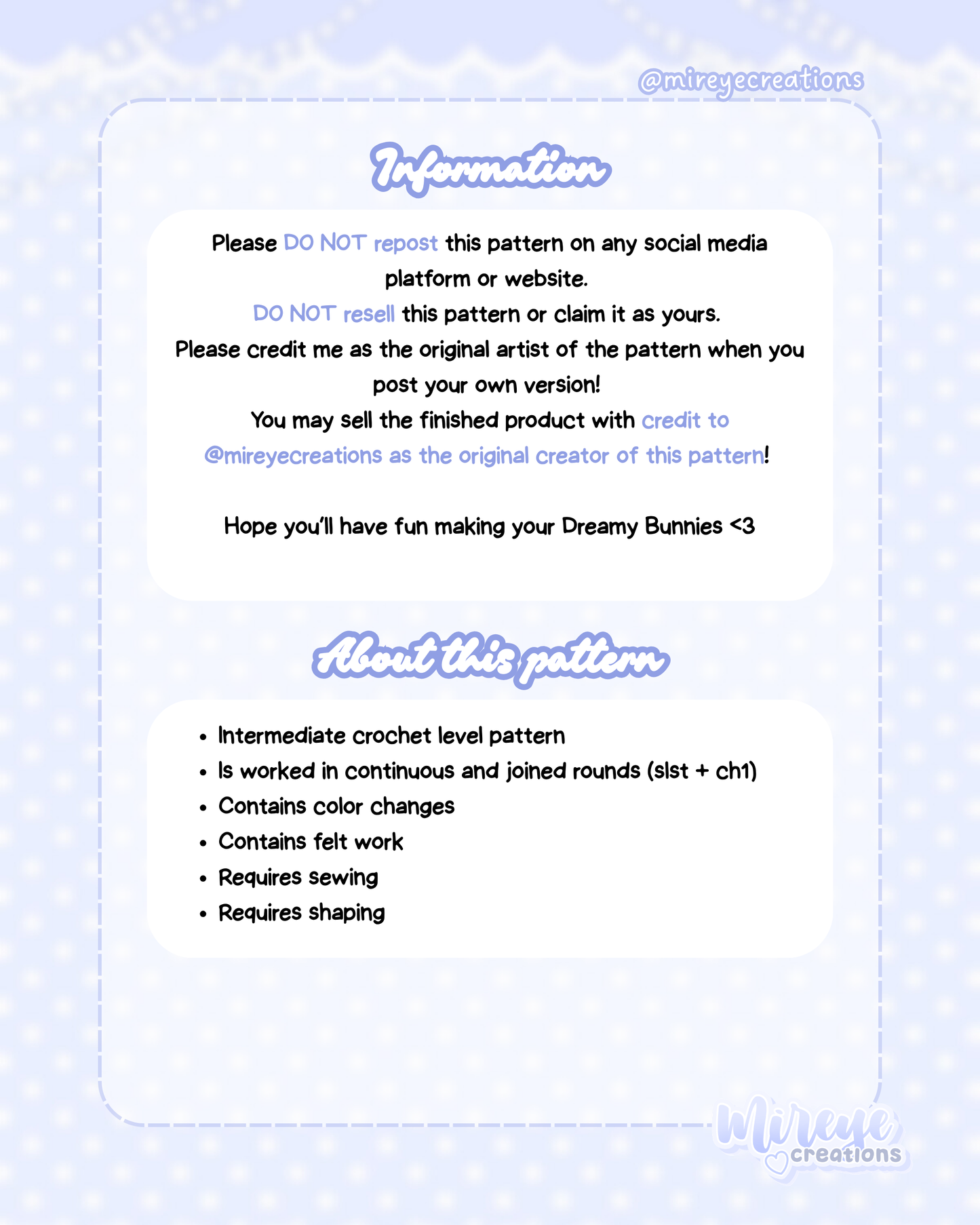 Dreamy Bunnies PDF Crochet Pattern