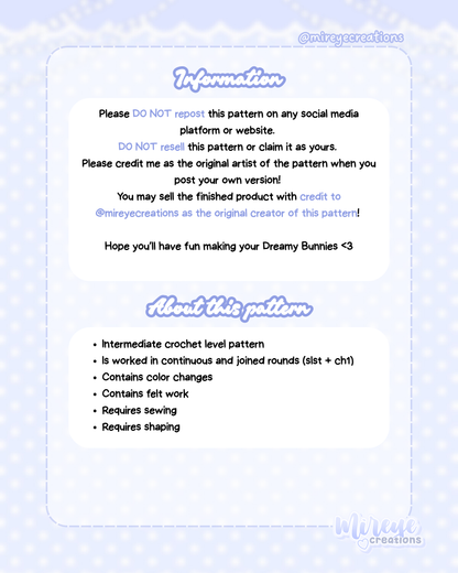 Dreamy Bunnies PDF Crochet Pattern