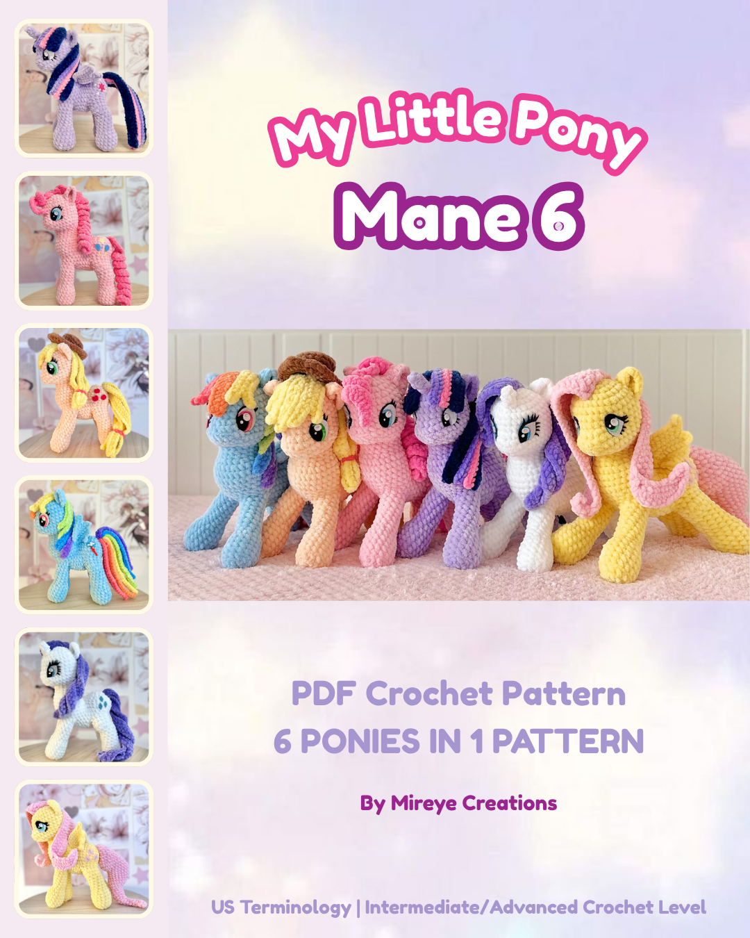 Mane 6 My Little Pony PDF Crochet Pattern