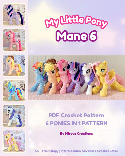 Mane 6 My Little Pony PDF Crochet Pattern