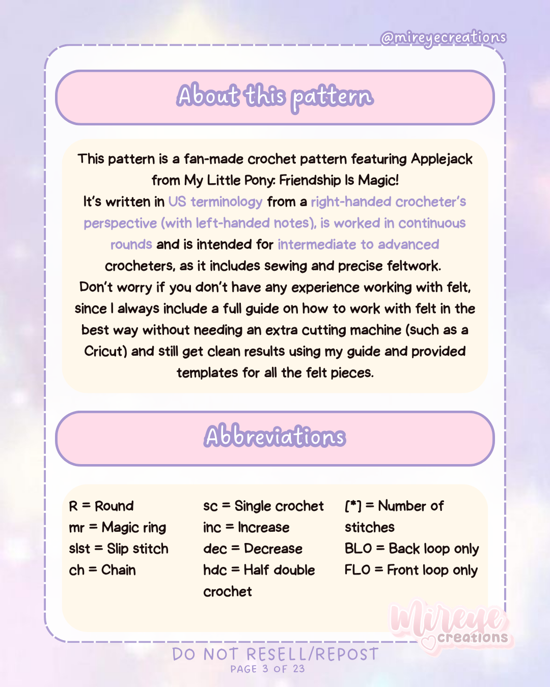 Applejack PDF Crochet Pattern