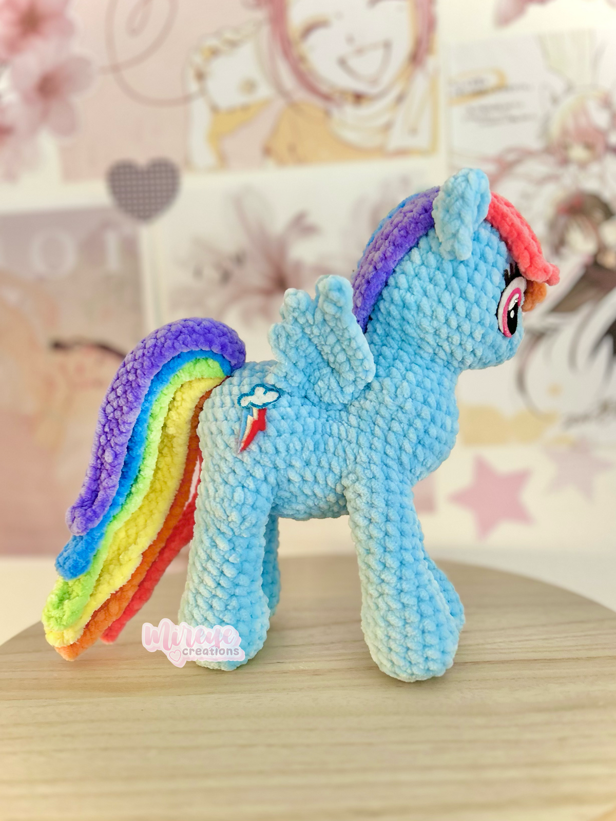 Rainbow Dash Crochet Plushie - HANDMADE TO ORDER