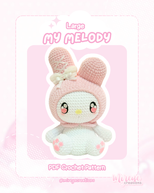 Large My Melody PDF Crochet Pattern