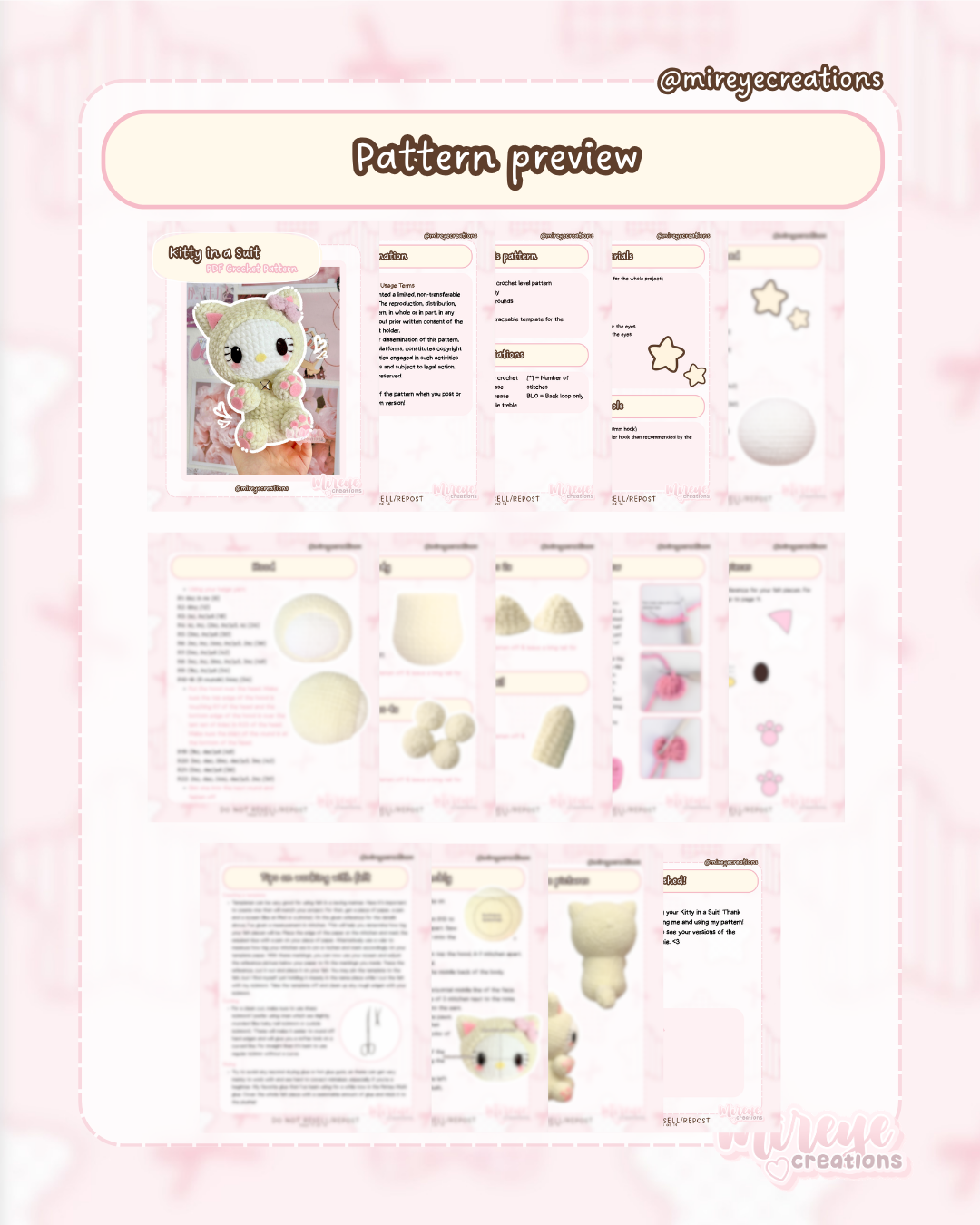 Kitty in a Suit PDF Crochet Pattern