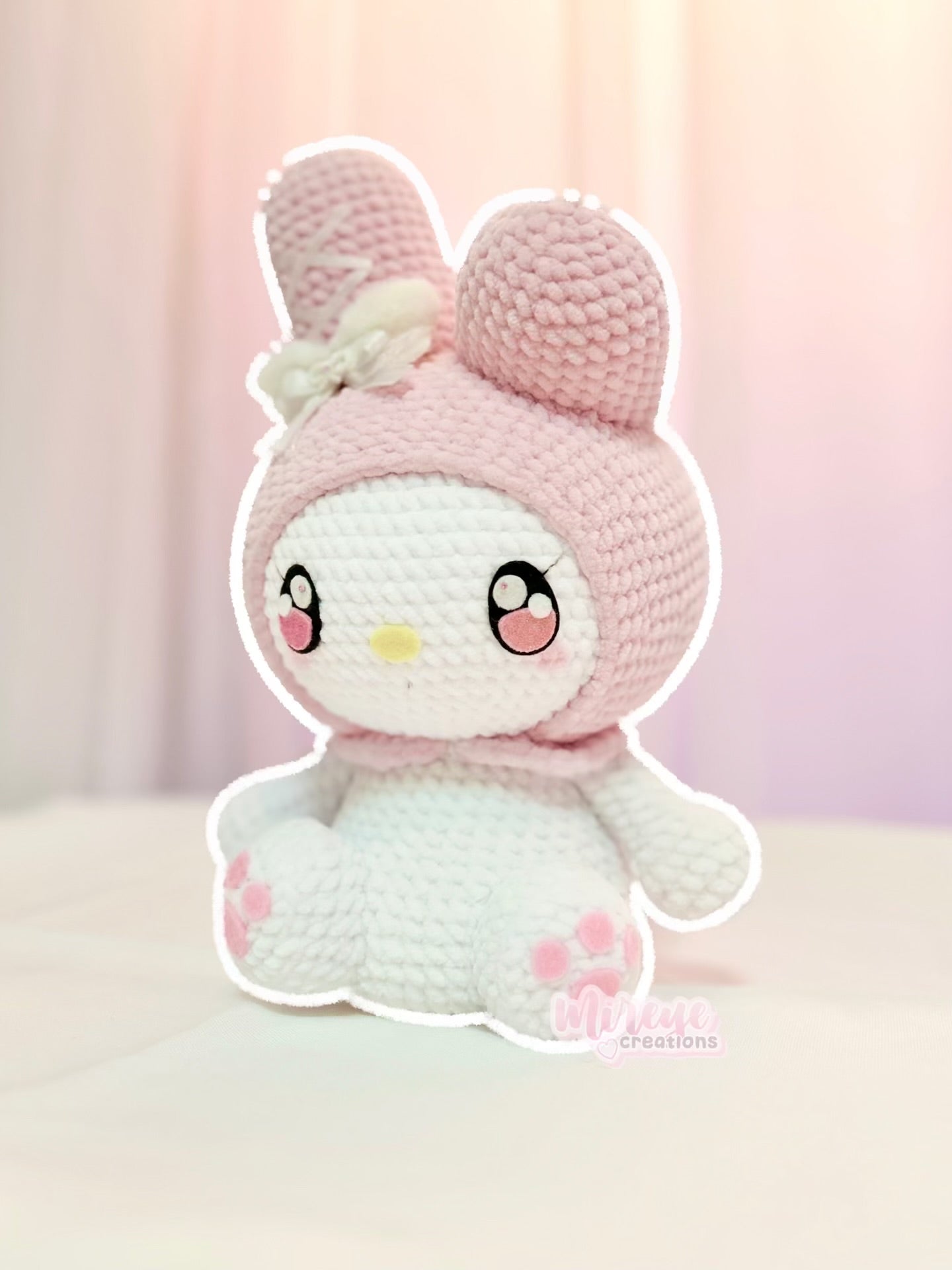Large My Melody Crochet Plushie – Mireye Creations