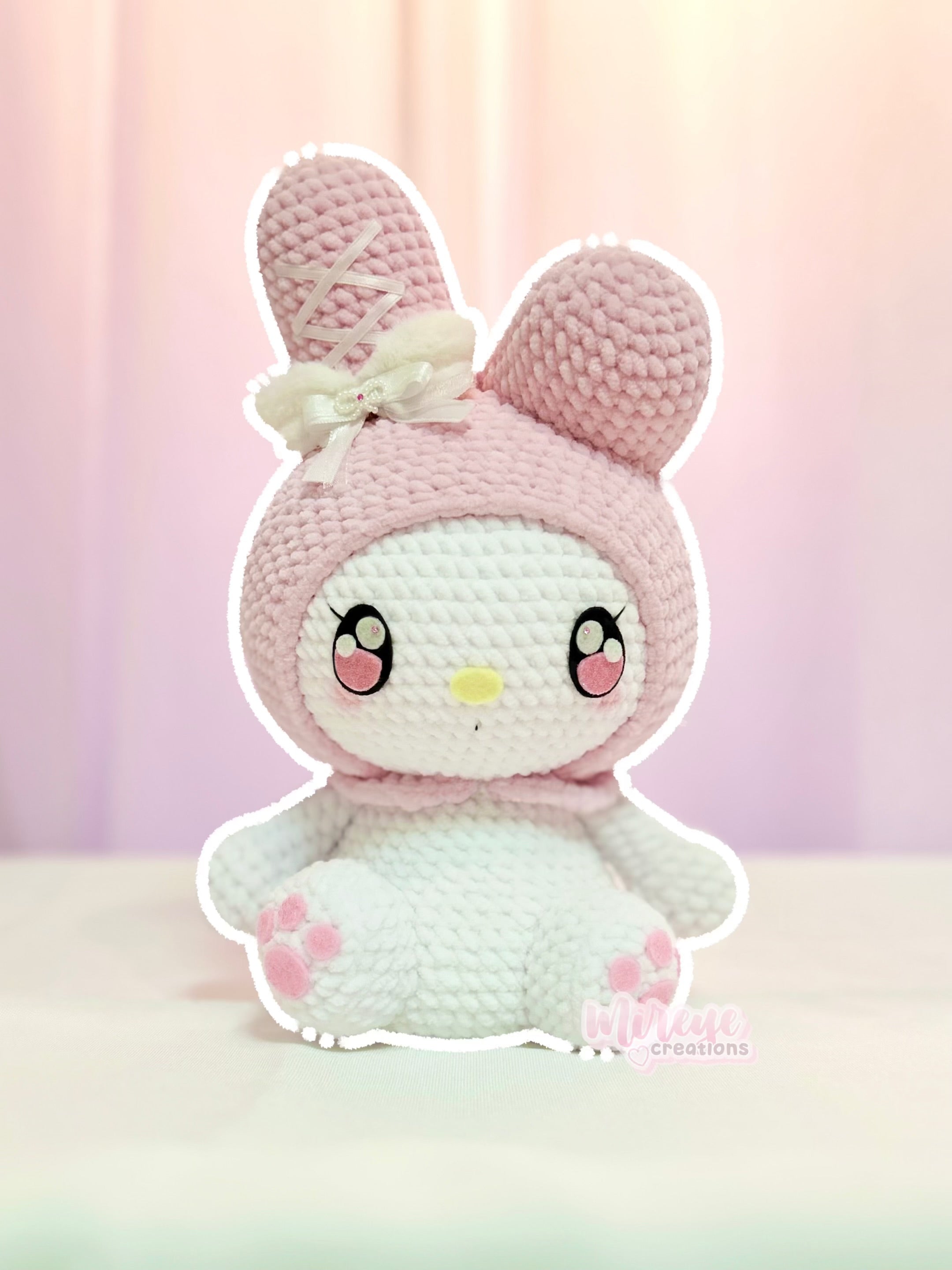 Large My Melody Crochet Plushie – Mireye Creations