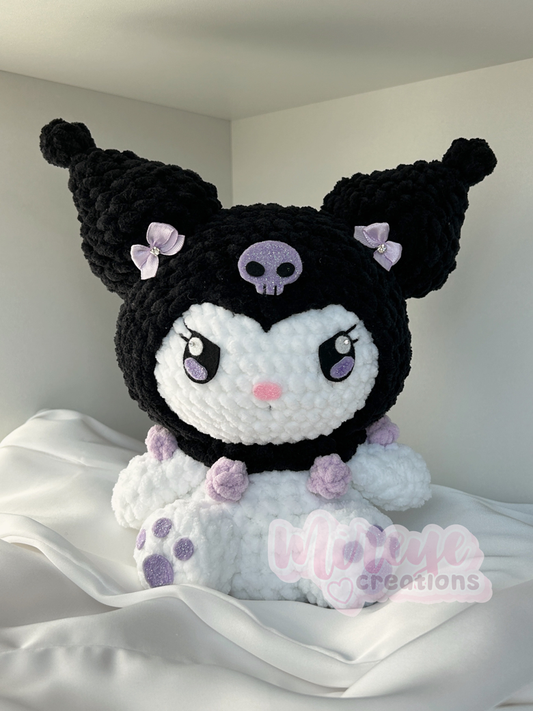 Black/Purple Kuromi plush medium sized