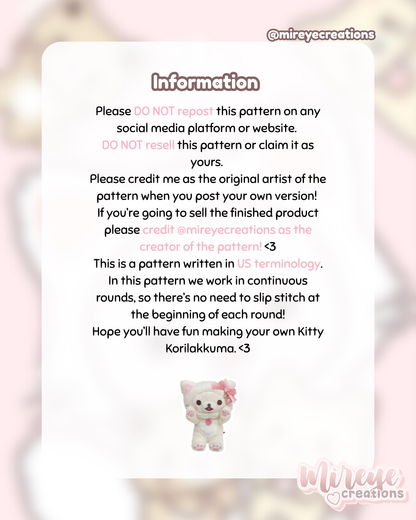 Korilakkuma in a Cat Costume PDF Crochet Pattern