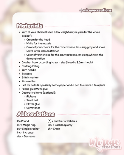 Korilakkuma in a Cat Costume PDF Crochet Pattern