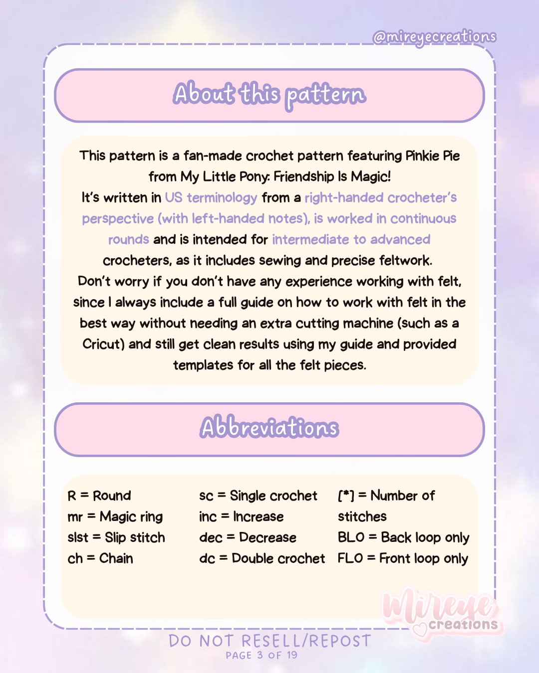 Pinkie Pie PDF Crochet Pattern