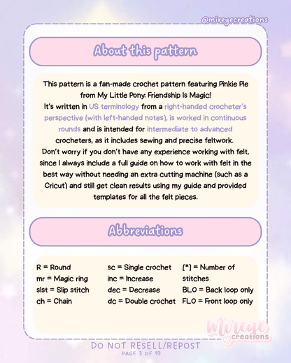 Pinkie Pie PDF Crochet Pattern