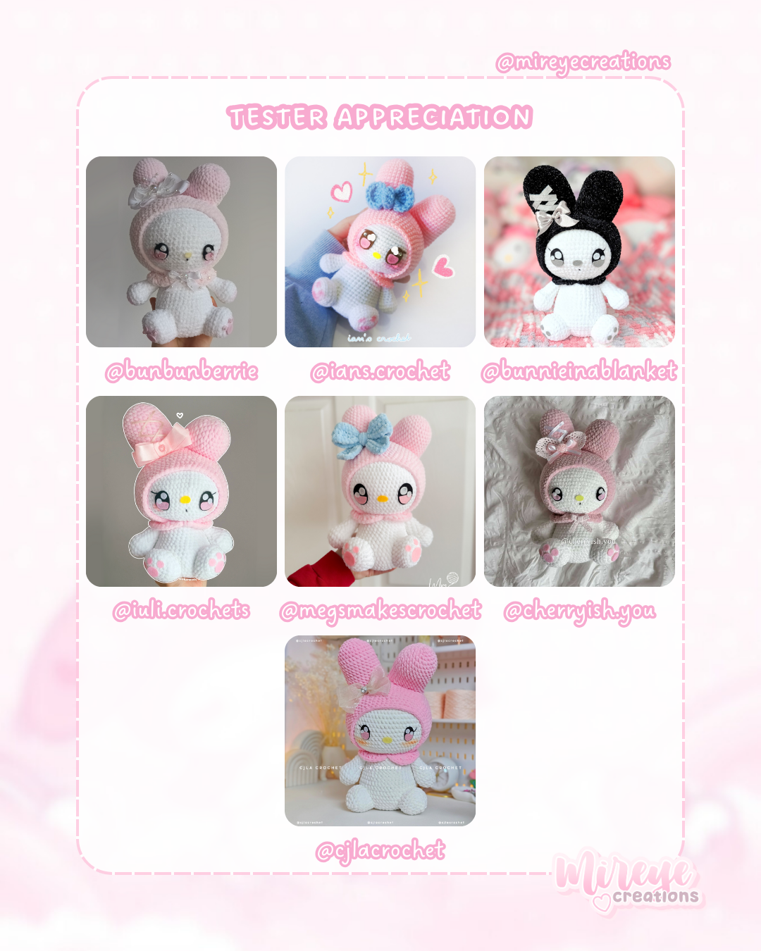 Large My Melody PDF Crochet Pattern