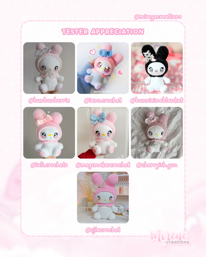 Large My Melody PDF Crochet Pattern