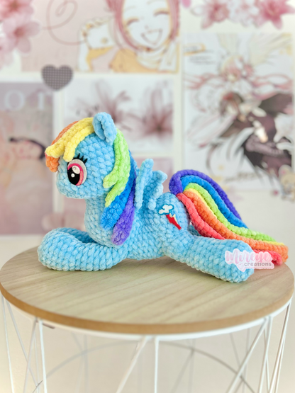 Rainbow Dash Crochet Plushie - HANDMADE TO ORDER