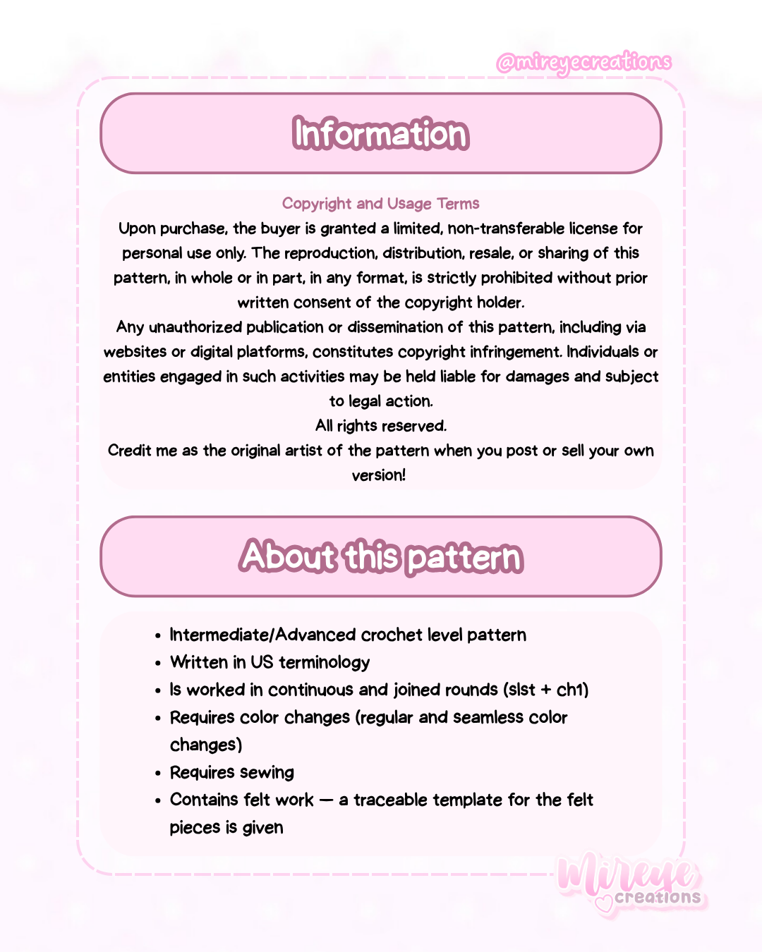Large Hello Kitty PDF Crochet Pattern