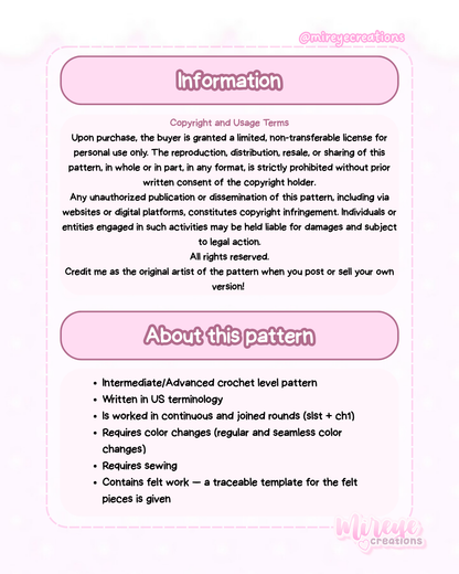 Large Hello Kitty PDF Crochet Pattern