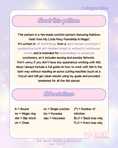 Rainbow Dash PDF Crochet Pattern
