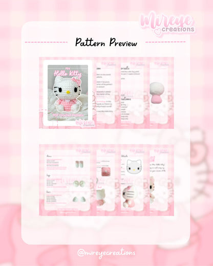 Mini Hello Kitty PDF Crochet Pattern