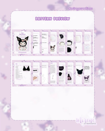 Large Kuromi PDF Crochet Pattern